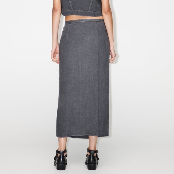 Zara 100% Linen Wrap Skirt. Size XL NWT - Picture 3 of 4
